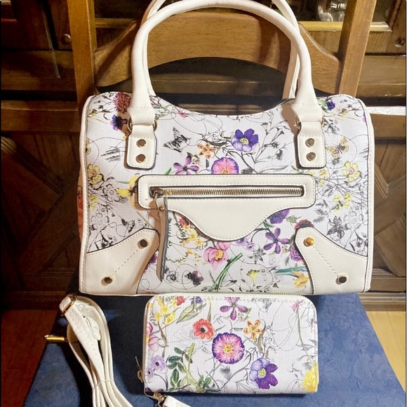 NEW! 2pc FLORAL PURSE & WALLET SET - Picture 1 of 15